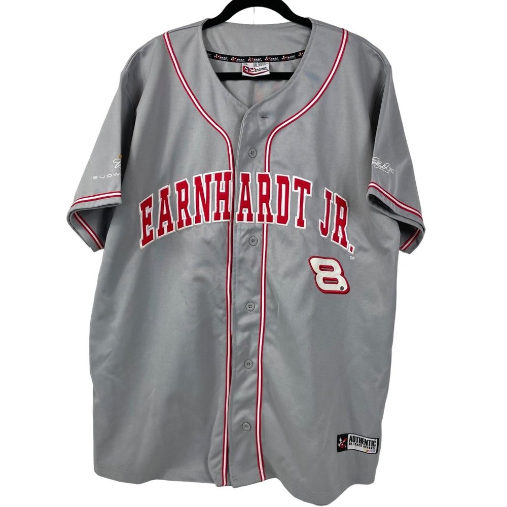 Vintage Chase Dale Earnhardt Jr #8 NASCAR Budweiser Baseball Button Up shirt